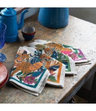 Set of linen table napkins ‘Leoleaf’