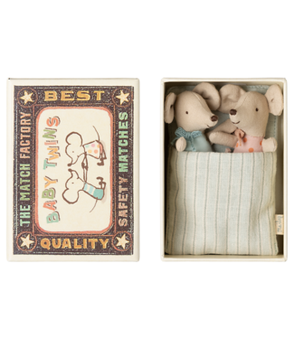 Twin linen mice in their box