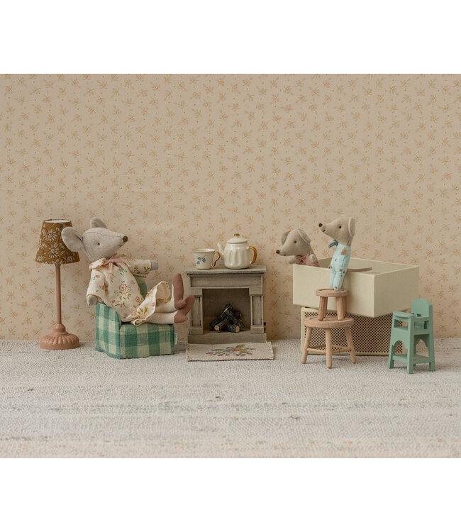 Twin linen mice in their box