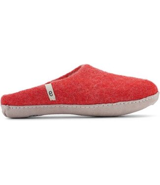 egos Chaussons en laine bouillie rouge