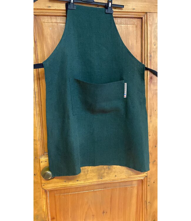 Le grenier du lin tablier en lin vert