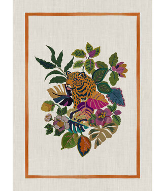 Linnen theedoek “Leoleaf arancio”