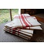 Torchon traditionnel en lin blanc et rouge