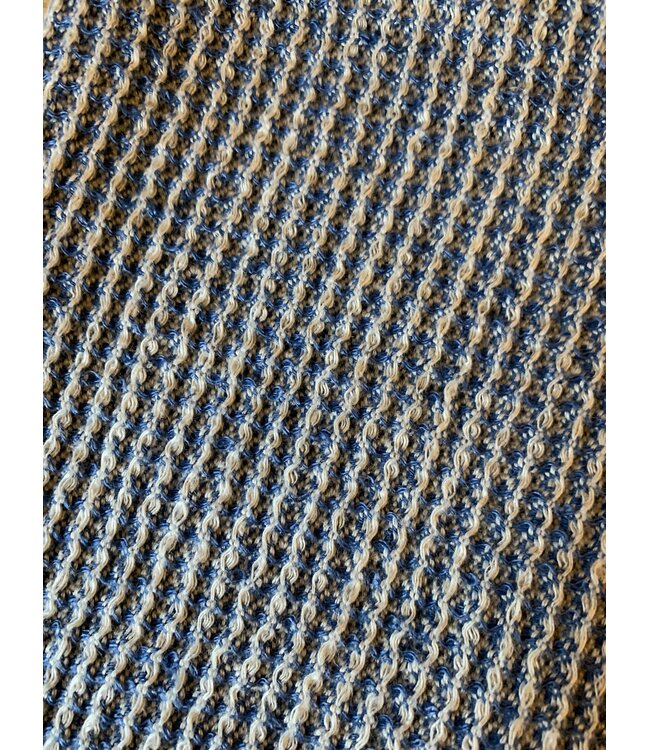 Le grenier du lin Washandje met honingraatmotief, puur linnen, blauw