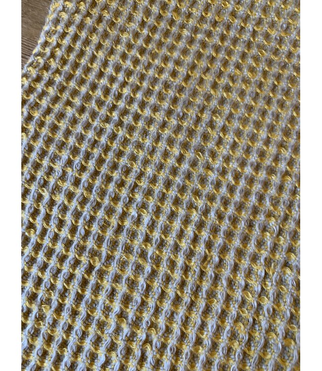 Le grenier du lin Pure linen yellow honeycomb washcloth