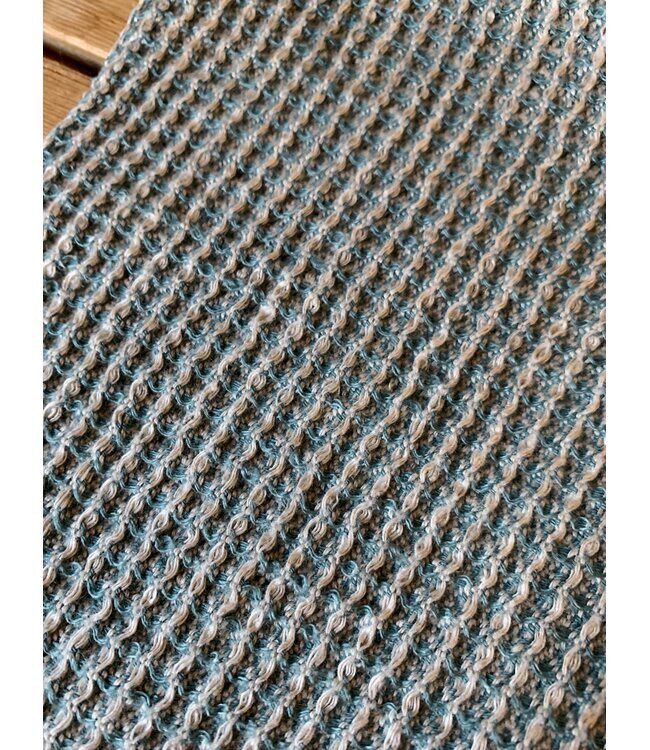 Le grenier du lin Washandje met honingraatmotief, puur linnen, groen