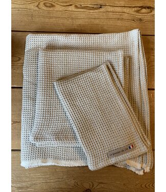 Le grenier du lin serviette de bain nid d'abeille naturel pur lin