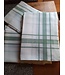 Traditional white and green linen tea towel