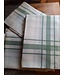 Torchon  traditionnel en lin blanc et vert