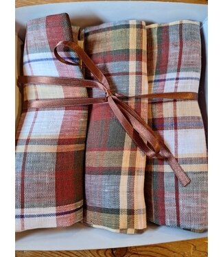 linnen zakdoeken met tartan of veelkleurige ruitjes