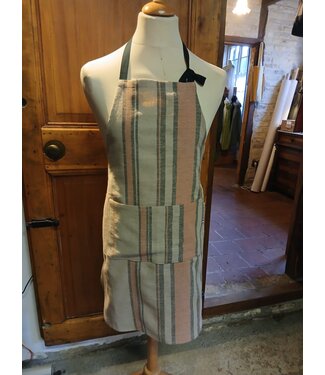 Le grenier du lin Japanese coral striped linen apron