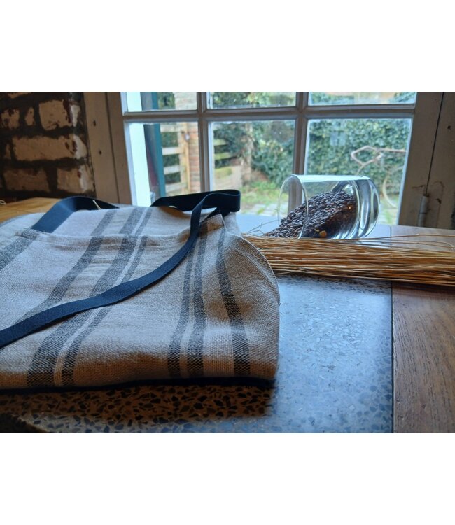 Le grenier du lin Japanese coral striped linen apron