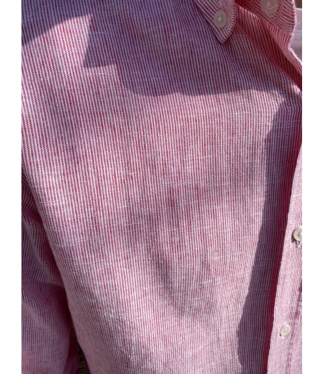 Le grenier du lin Long-sleeved shirt with thin red stripes