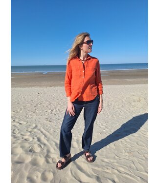 Le grenier du lin Linnen blouse SARAH gebrande aarde