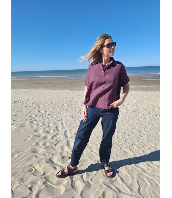 Le grenier du lin Linnen blouse BALI pruim