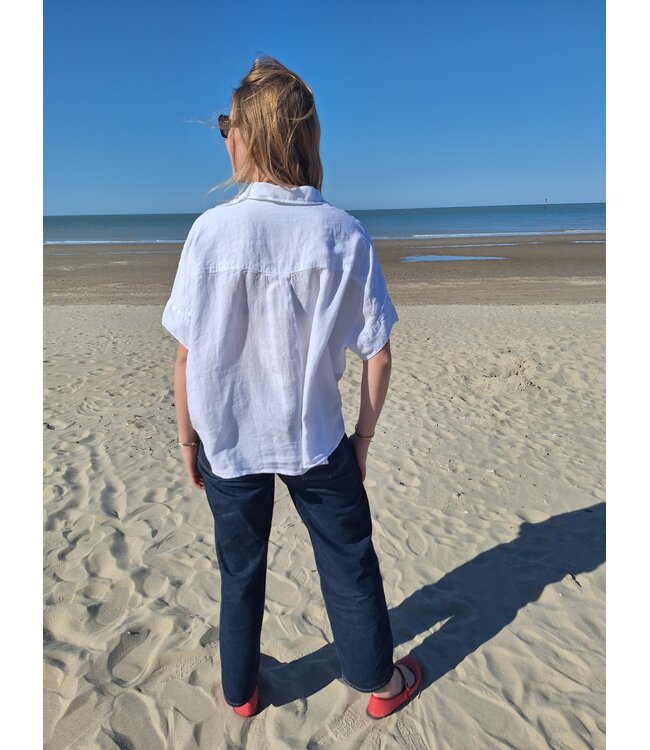Le grenier du lin Witte linnen blouse BALI