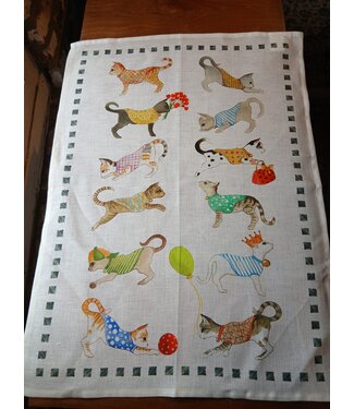 Linen tea towel ‘Kittens’