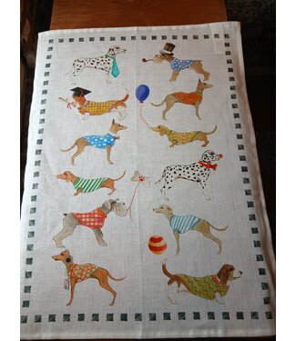 Linen tea towel ‘dogs’