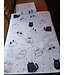 black and white kitten print tea towel
