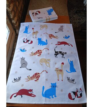 Torchon en métis chatons colorés