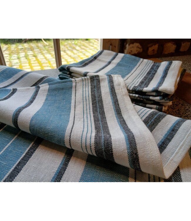 haomy victorio gestreepte linnen theedoek