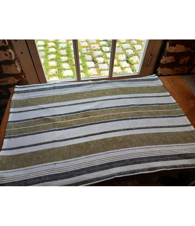 haomy victorio gestreepte linnen theedoek