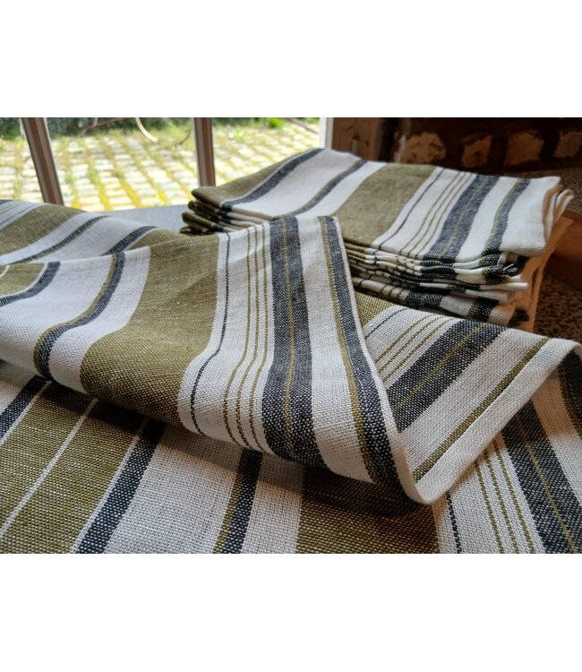 haomy victorio gestreepte linnen theedoek