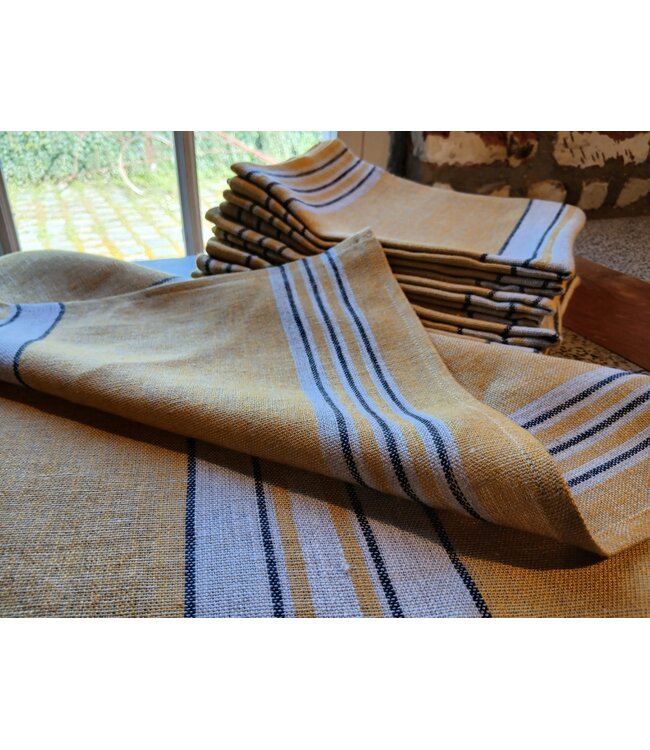 haomy Gestreepte linnen theedoek augusto