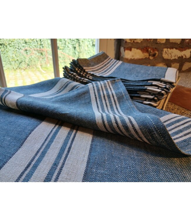 haomy Gestreepte linnen theedoek augusto