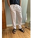Unisex white relaxed-fit linen trousers