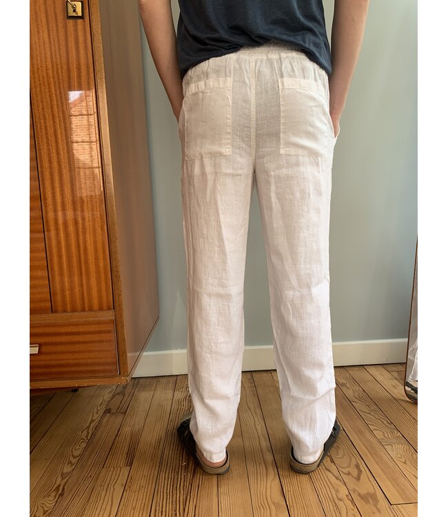 Witte, comfortabele linnen broek voor dames en heren