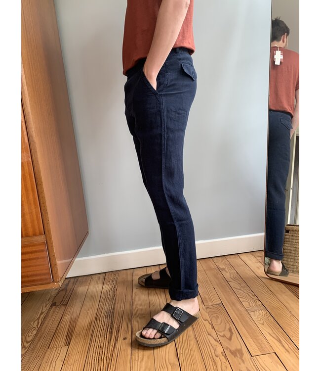 Le grenier du lin Pantalon en lin  Mesrine marine