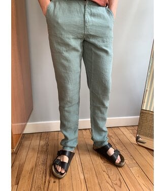 Le grenier du lin Pantalon en lin  Mesrine green blue