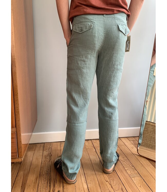 Le grenier du lin Pantalon en lin  Mesrine green blue