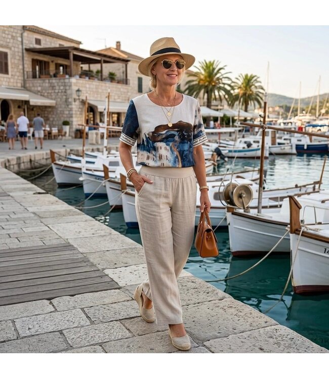 pantalon en lin FIDELE beige