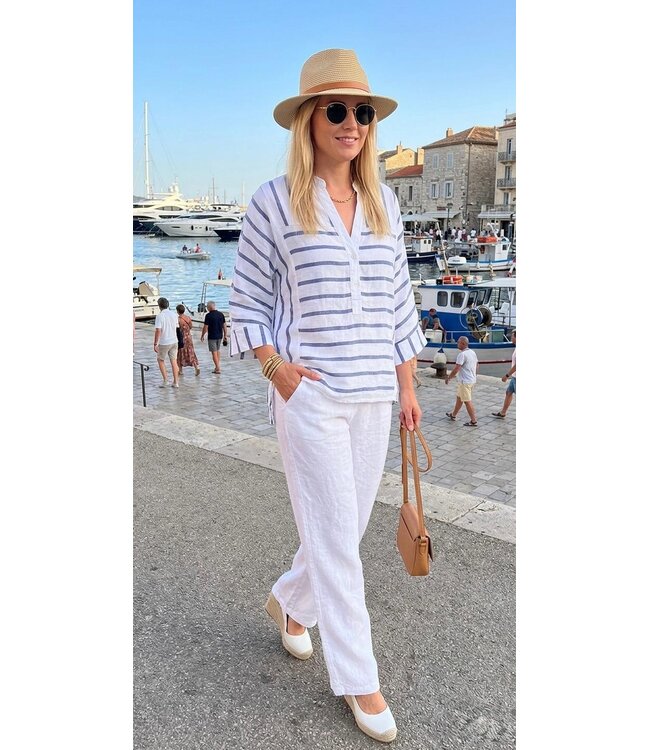pantalon en lin  FIDELE blanc