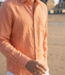 Le grenier du lin Chemise manches longues saumon
