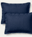 Taie d'oreiller en lin bleu de chine