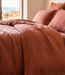 Housse de couette en lin terra cotta