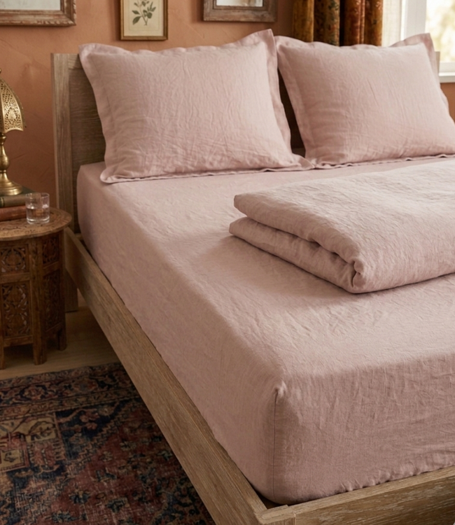 Housse de couette en lin nude
