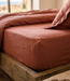 Drap housse en lin terra cotta