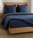 Drap housse en lin bleu de chine
