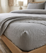 Drap housse en lin gris clair