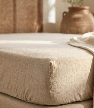 Drap housse en lin naturel