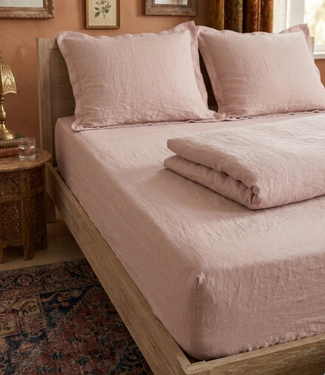 Drap housse en lin nude