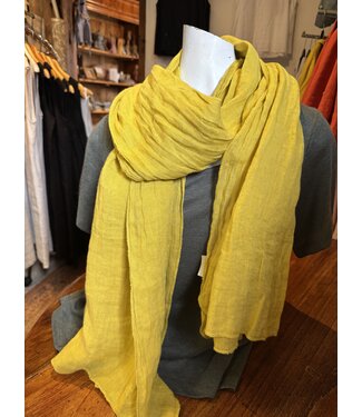 Echarpe mixte en lin jaune