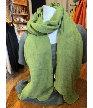 Echarpe  mixte en lin vert tilleul