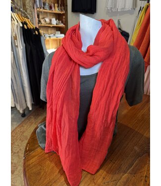 Echarpe mixte en lin corail