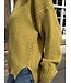 Pull irlandais femme oversize laine et cachemire jaune