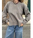 Pull irlandais femme oversize laine et cachemire taupe